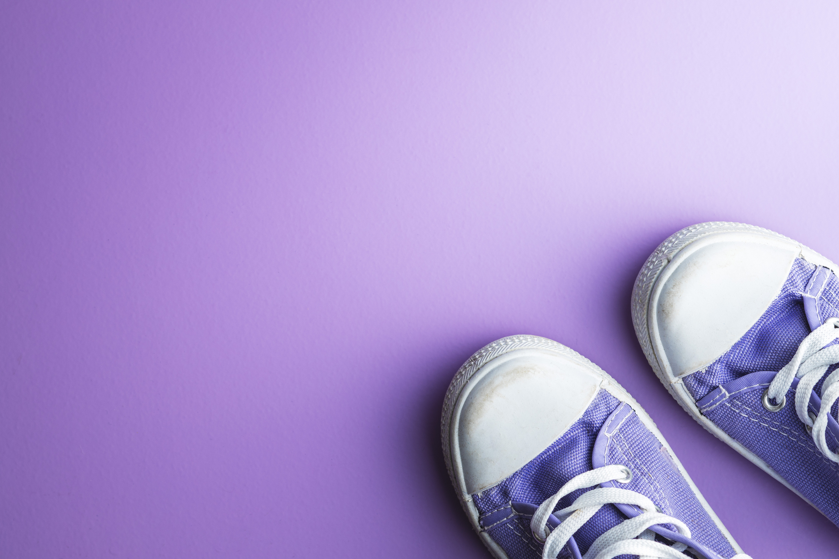 A Pair of Purple Canvas Sneakers